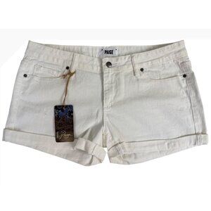 Paige Womens Cream Denim Shorts Size 28 NWT 98% Cotton 2% Spandex Premium Qualit